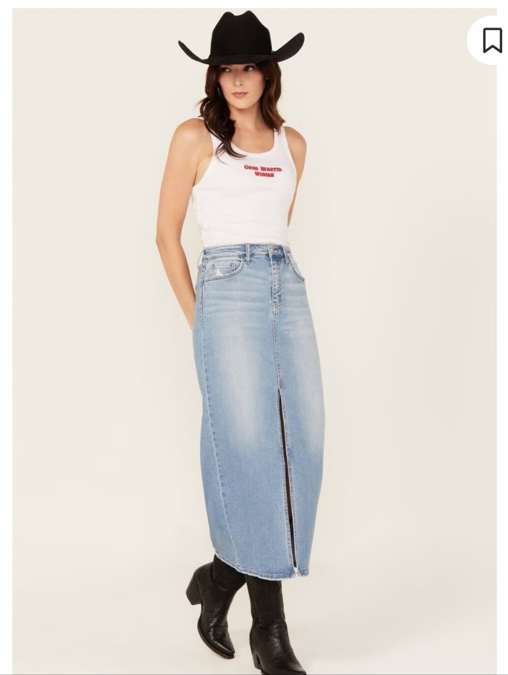 Vervet Blue Light Wash Denim Skirt High Slit Size Large